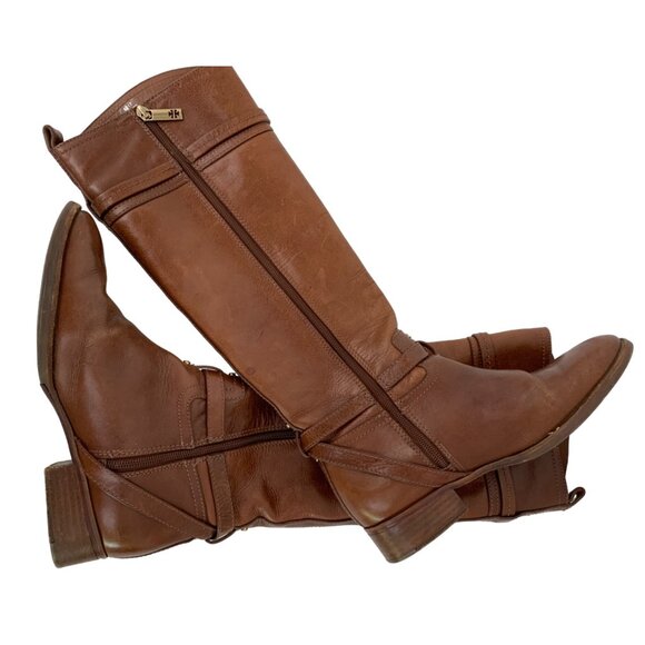 Tory Burch Leather Riding Boots Size 8.5M Brown Equestrian Brazil Zip GUC 7930 - Picture 9 of 13
